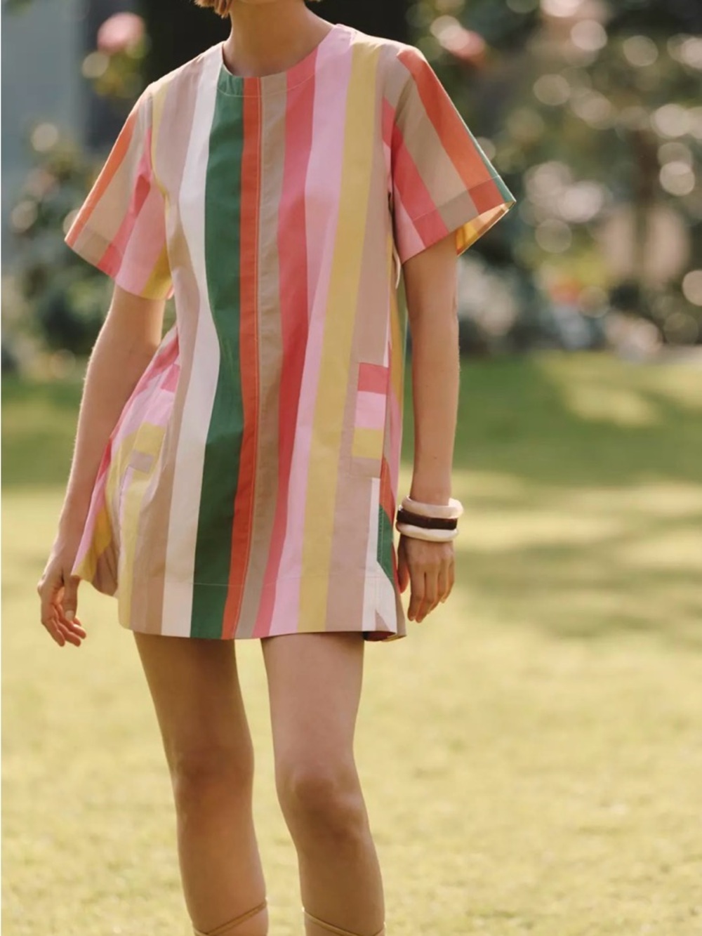 The Emmy Short-Sleeve Swing Mini Dress by Maeve